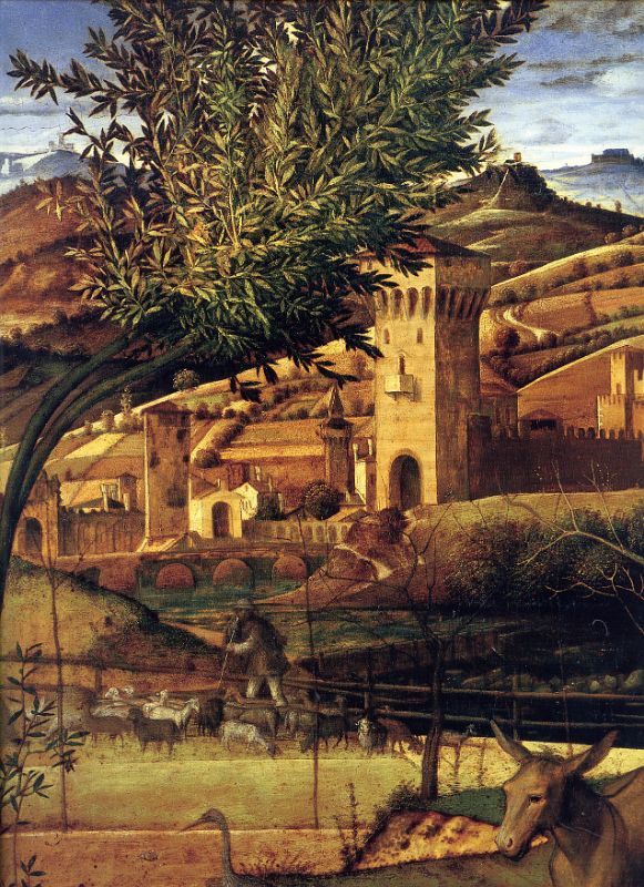 09-3 St Francis in the Desert - Giovanni Bellini 1480 Close Up Frick Collection New York City